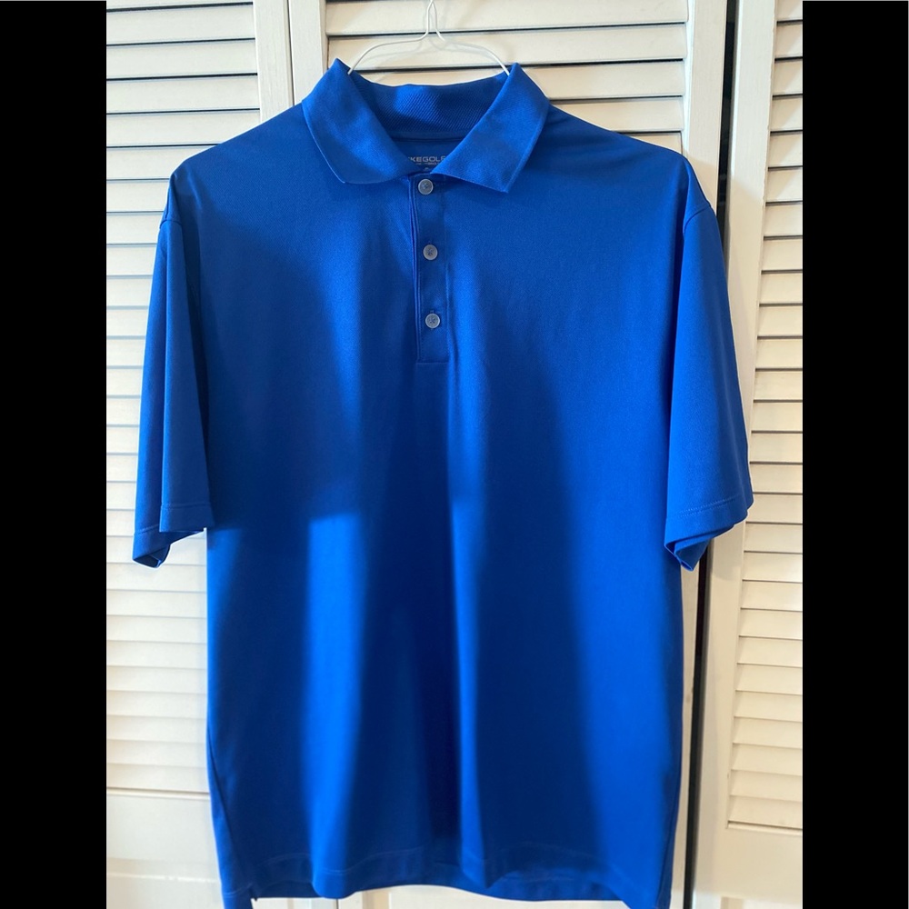 Mens - blue short sleeve Nike golf polo